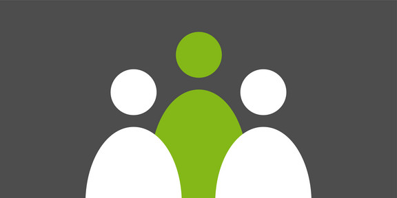 news-icon with tree persons three person icons on grey background